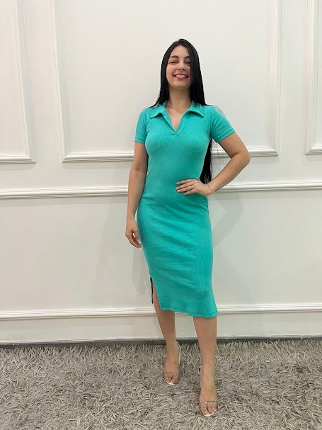 Vestido midi ribana