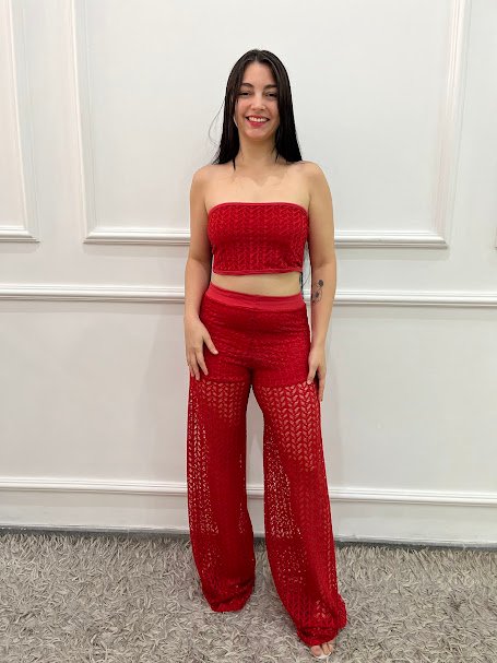 Conjunto Cropped e calça