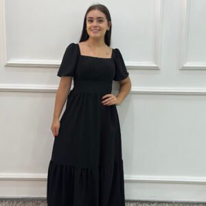 Vestido longo com manga