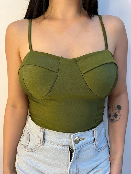 Body decote meia taça