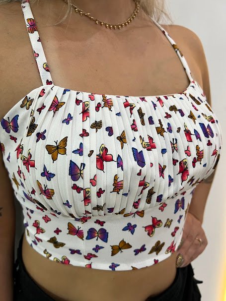Cropped amarração nas costas