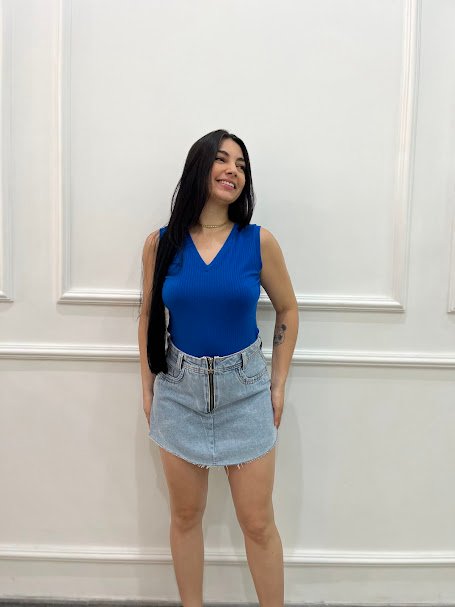 Shorts Saia em Jeans