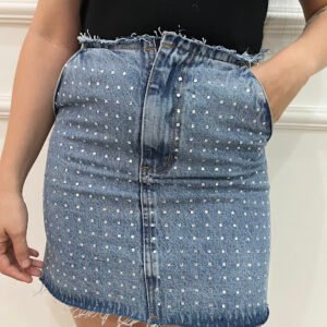 Saia Jeans com brilho