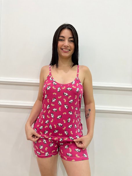 Pijama de Alça Suede