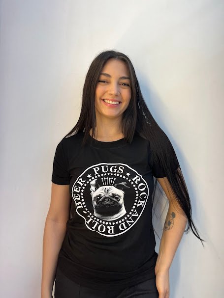 T-Shirt Pugs Rock and Roll Beer